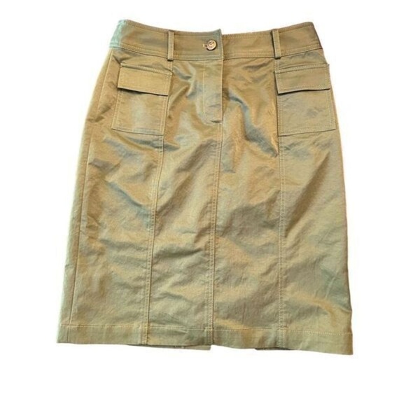 Women's Khaki Cargo Knee-Length Skirt Size 9 Casual with Pockets - Picture 1 of 12